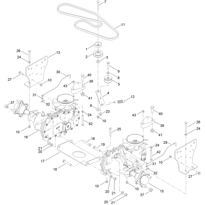 Hydro Transaxle Drive and Rear Wheel Assembly