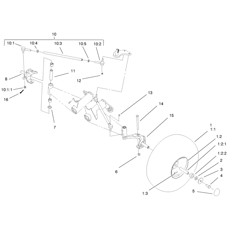 Front Tire and Steering Assembly