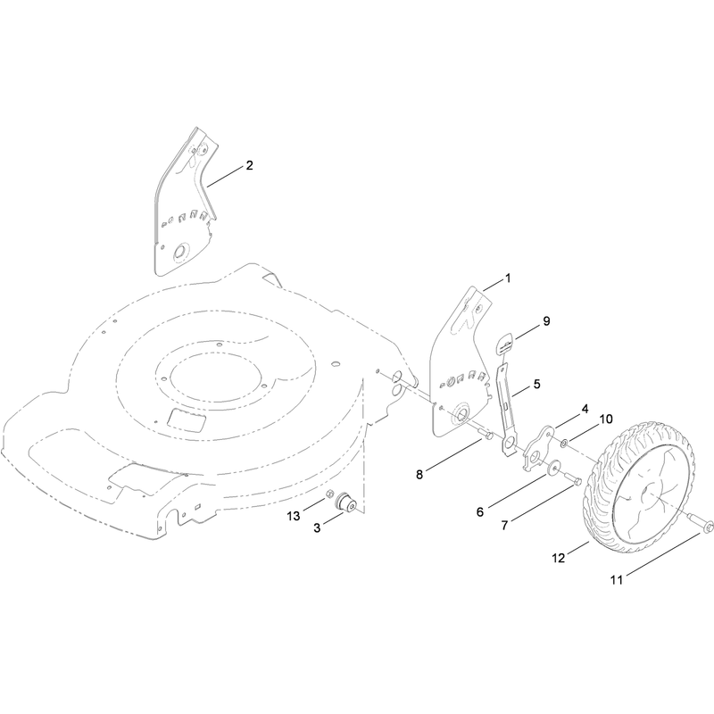 Rear Wheel and Height of Cut Assembly