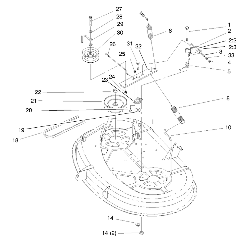 Pulley and Belt Assembly 38in Cutting Unit