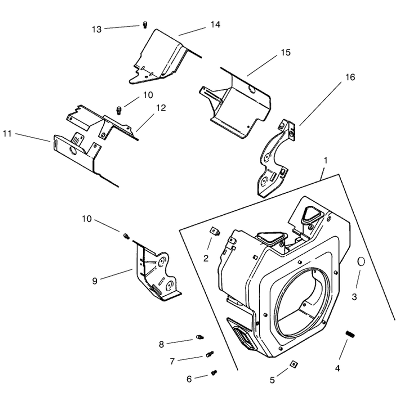 Group 6 Blower Housing and Baffles Model 73471 Only