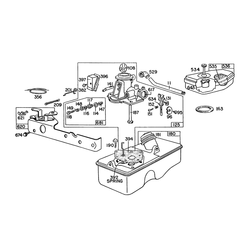 Briggs and Stratton Carburetor Assembly Model 92508-1000-01 for 19in Hand Propelled Model 16067