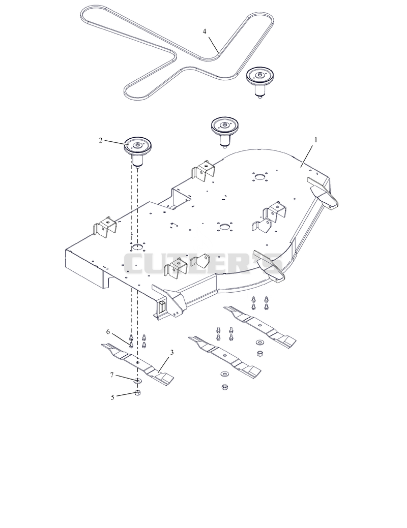Deck, Belts, Blades & Spindles - 52"