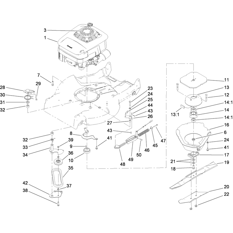 Engine and Blade Assembly