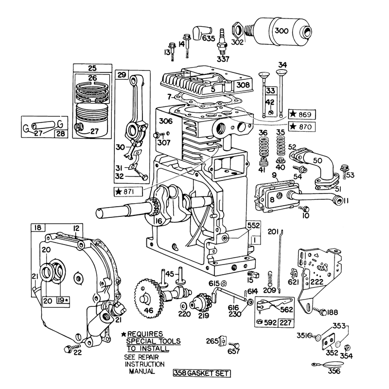 Engine Briggs & Stratton Model No. 190402 Type 0989-01