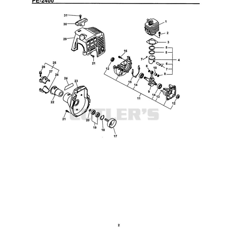 Engine/External, Internal, Crankcase, Fan Housing Cover