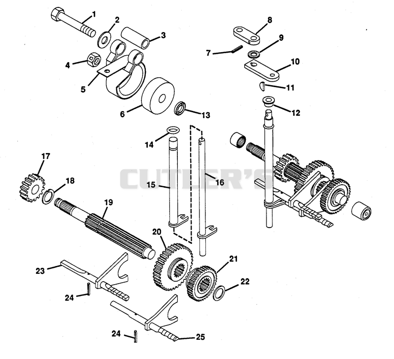 NUMBER SIX SHAFT - BRAKE/SLIDIING GEAR