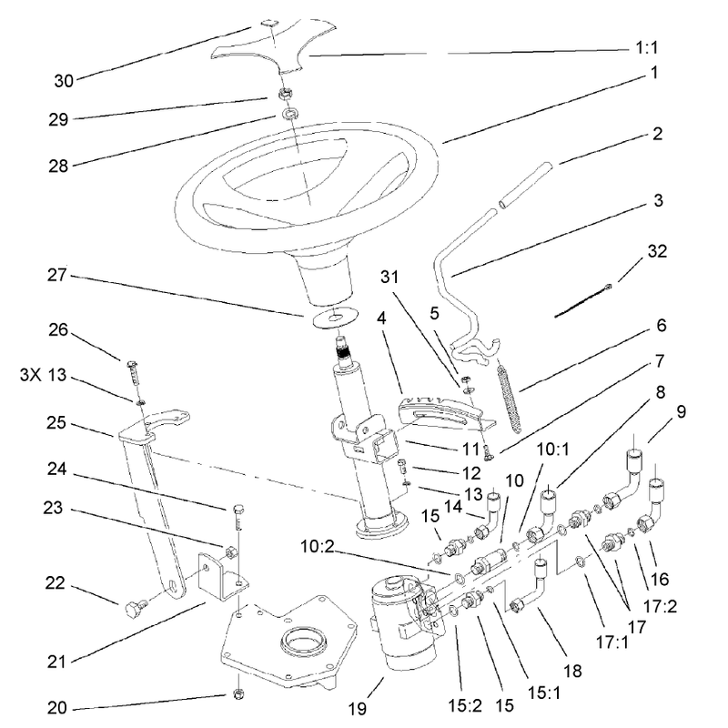 Power Steering and Tilt Assembly
