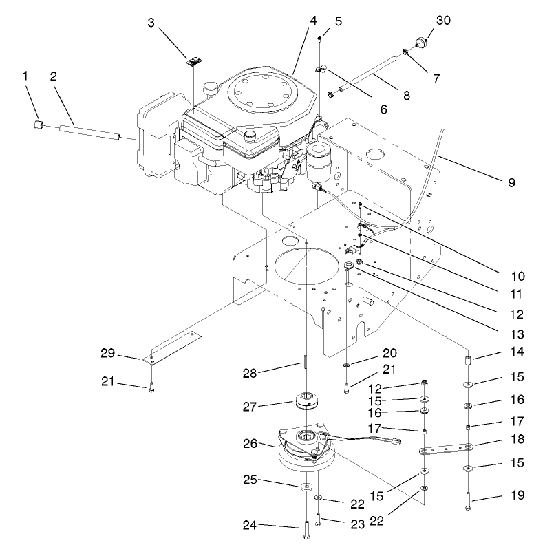 Engine and Clutch Assembly