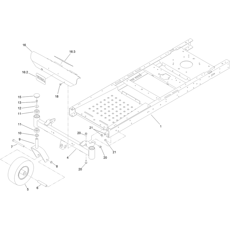 Frame, Front Axle and Caster Wheel Assembly