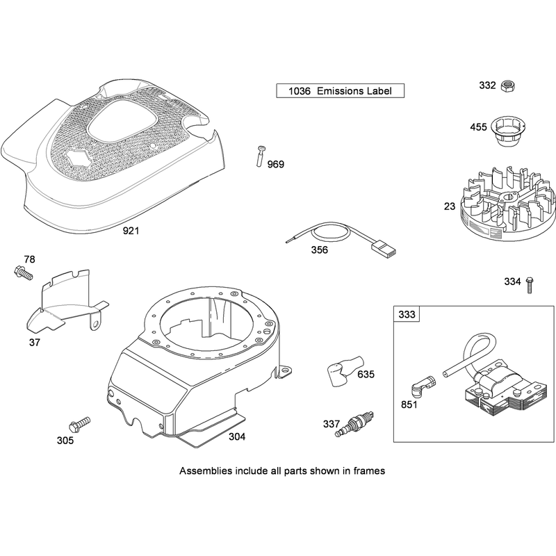 Blower Housing Flywheel and Ignition Assembly Briggs and Stratton 124L02-0126-F1