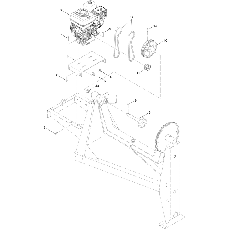 Engine and Belt Assembly