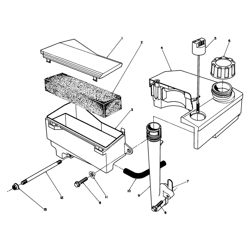 Air Cleaner and Fuel Tank Assembly Model No Vmh7