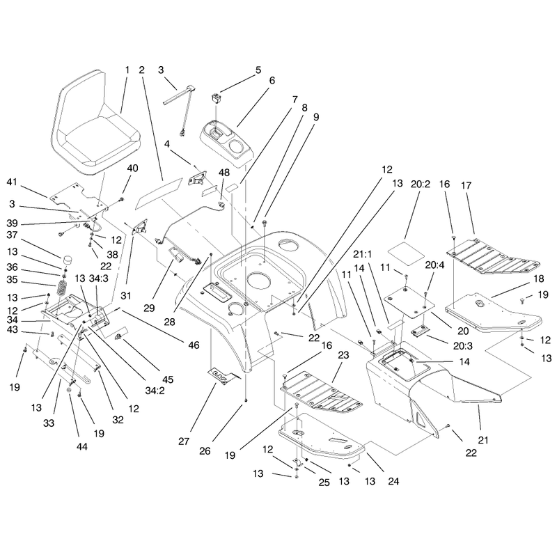 Fender Footrest and Seat Assembly