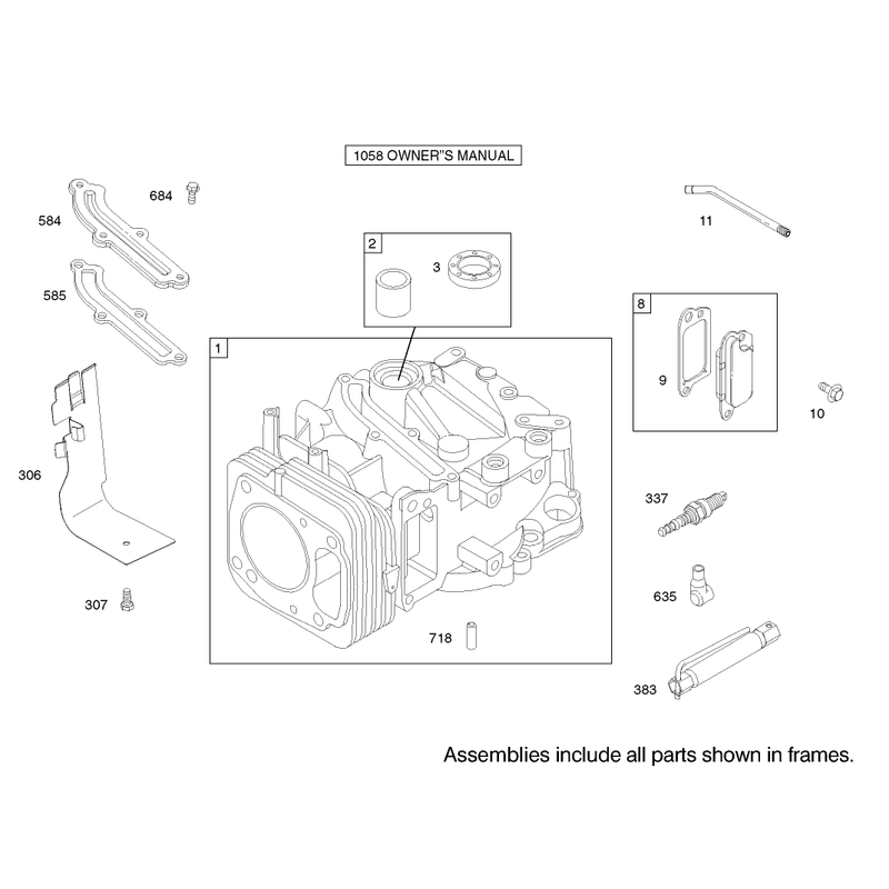 Cylinder Assembly Engine Briggs and Stratton Model 122602-0111-E1