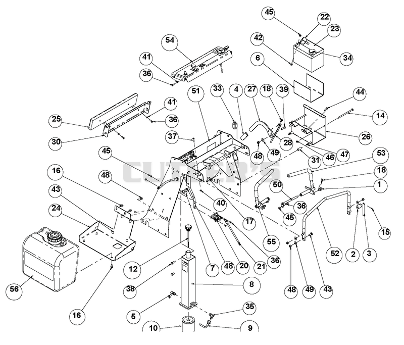 Fuel, Hydraulic and Handle Assembly
