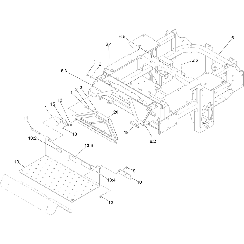 Traction Frame and Floor Pan Assembly