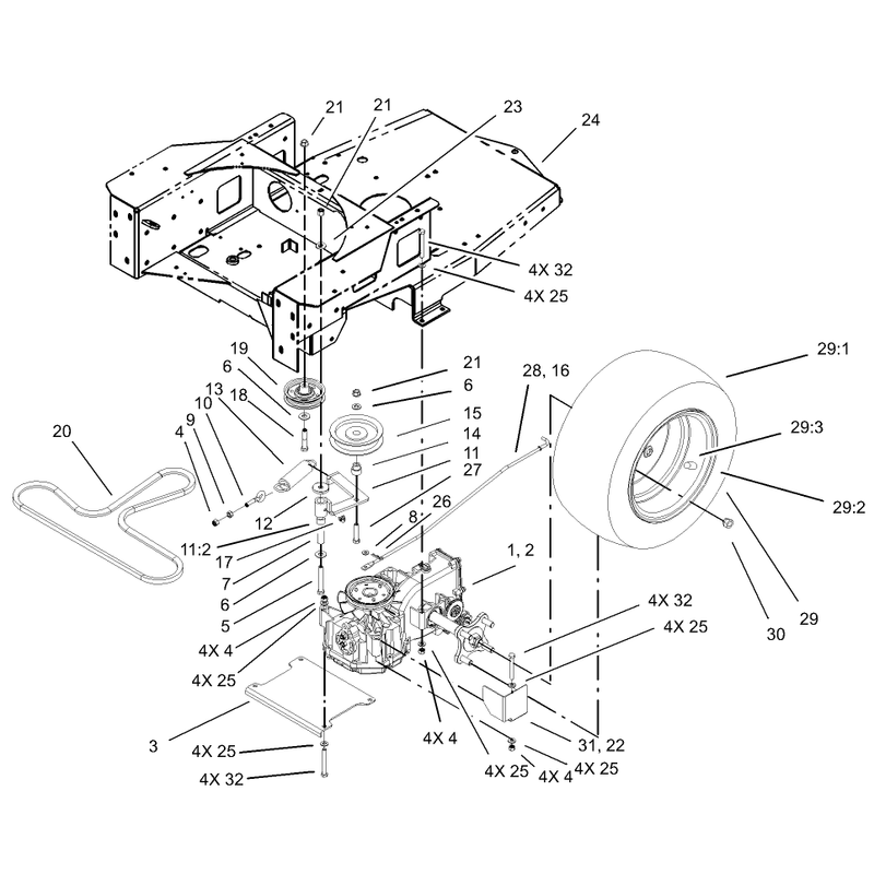 Hydro and Belt Drive Assembly
