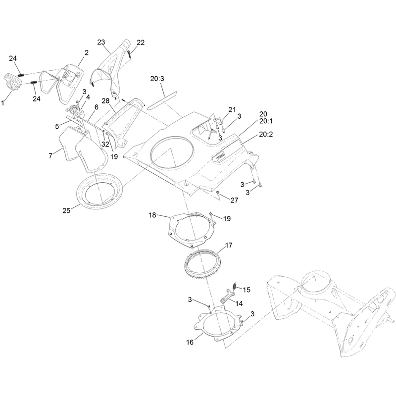Shroud and Chute Assembly