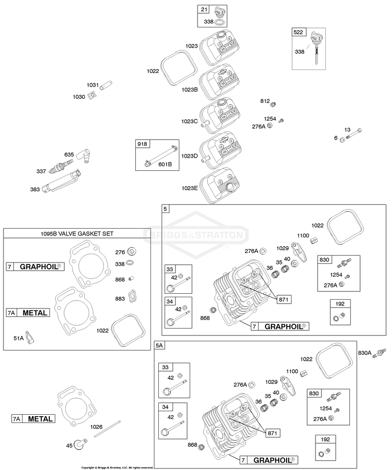 Cylinder Head, Valve Covers, Valve Gasket Set