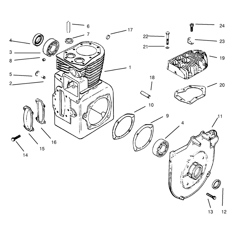 Crankcase and Cyl Head Kohler Model Ms14s-Ts601559