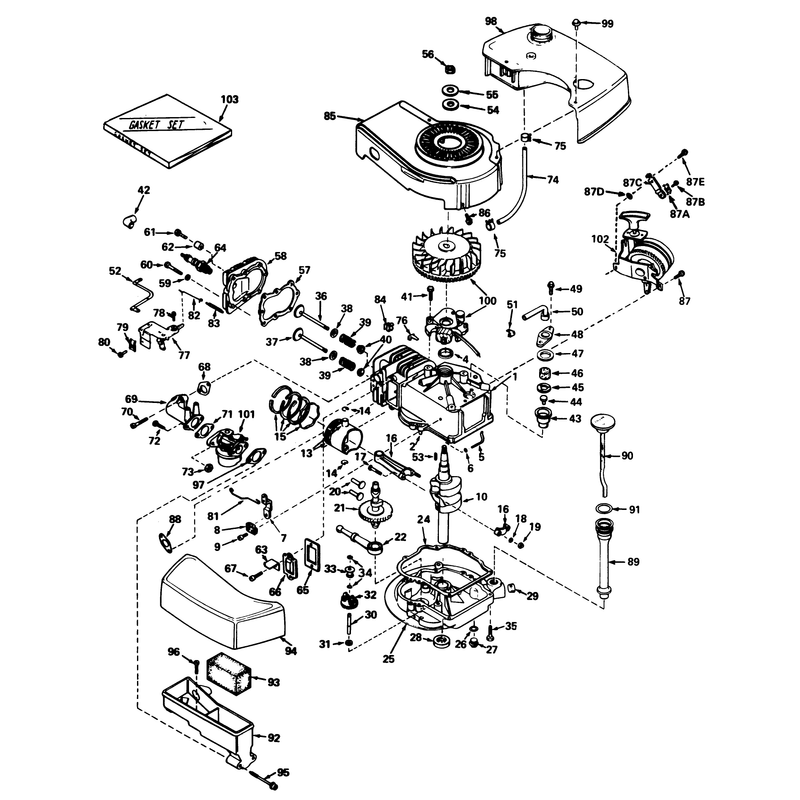 Engine Tecumseh Model Tnt100-10047