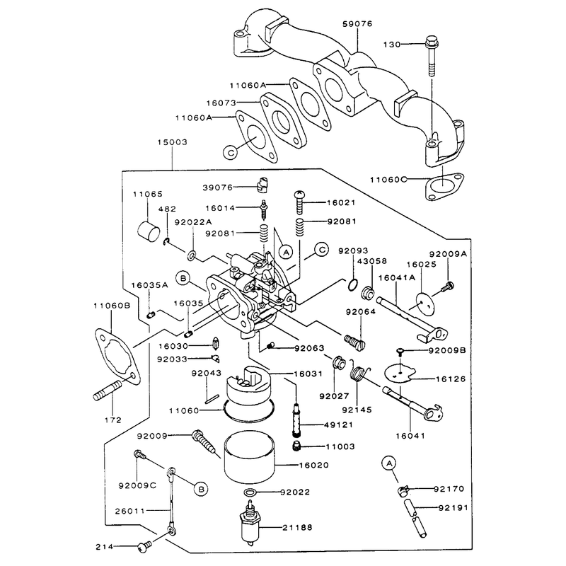 Carburetor Assembly Kawasaki FH500V-ES10