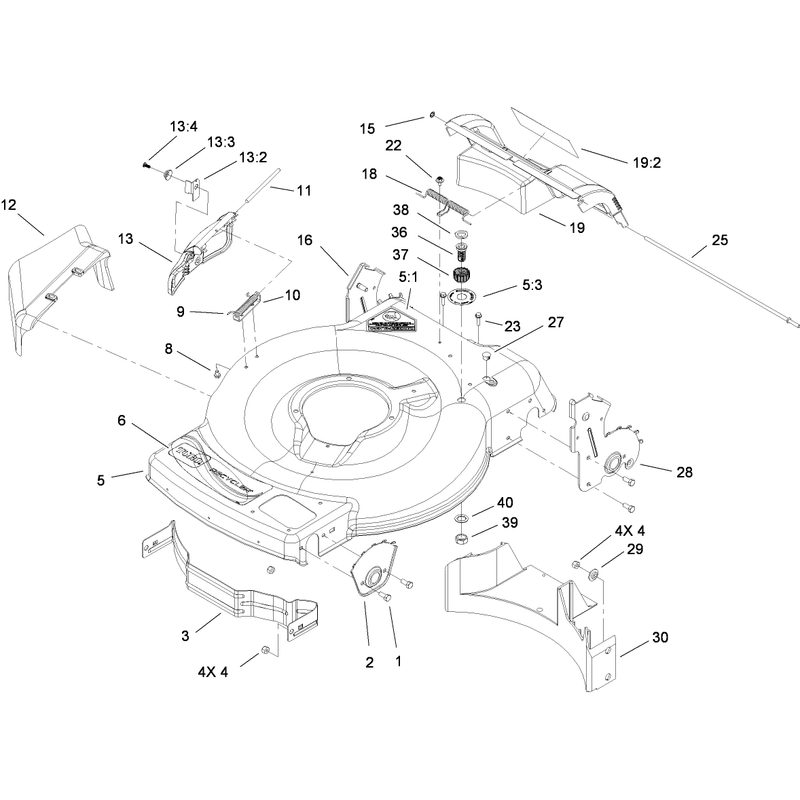Deck Side Chute and Rear Door Assembly