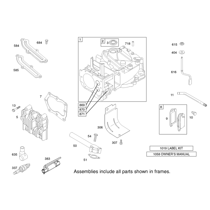 Cylinder Assembly Engine Briggs and Stratton Model 124K02-0110-B1