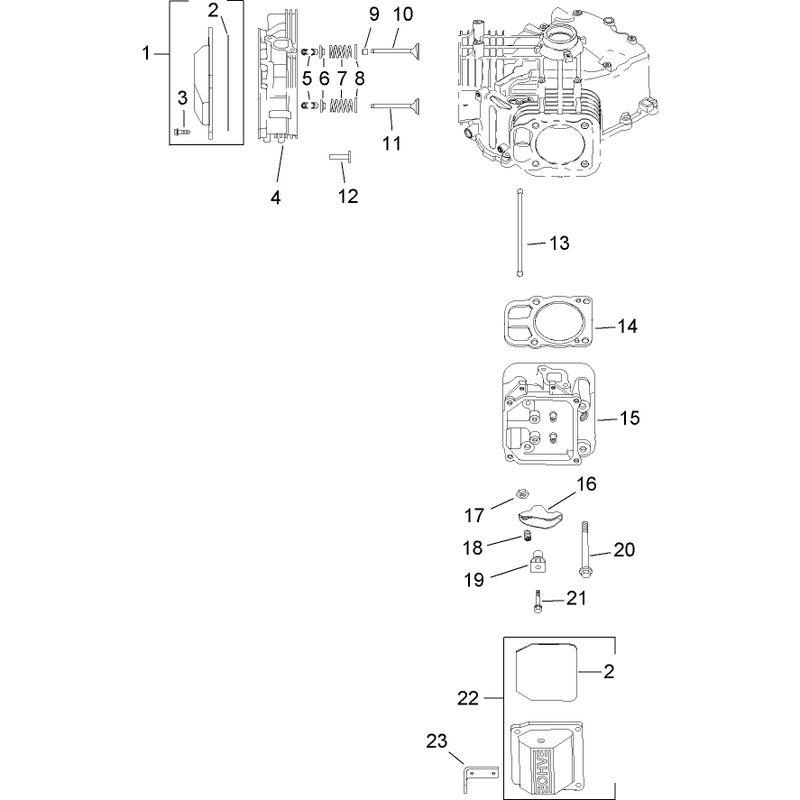 Head Valve and Breather Assembly Kohler SV720-0017