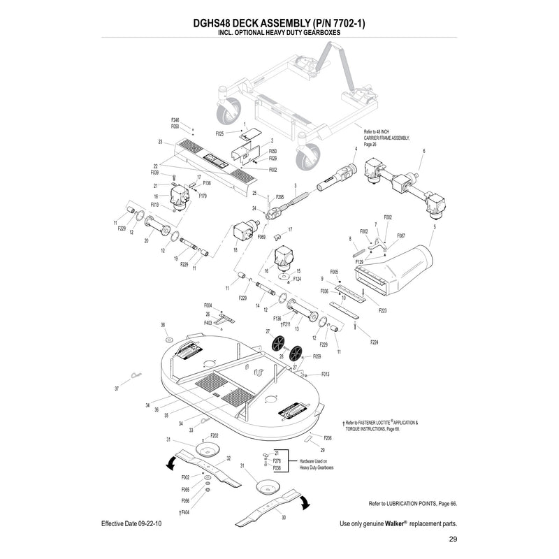 DGHS48 DECK ASSEMBLY (P/N 7702-1)