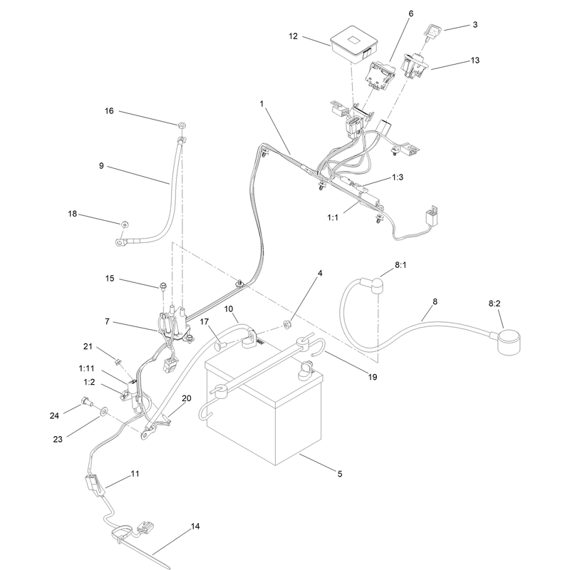 Electrical Harness and Battery Assembly