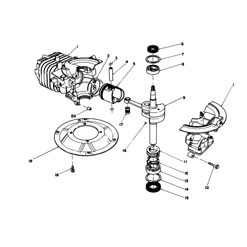 Crank Shaft Assembly Engine Model No 47pm1-1serial No 2005001 and Up