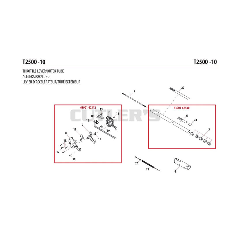 THROTTLE LEVER/OUTER TUBE