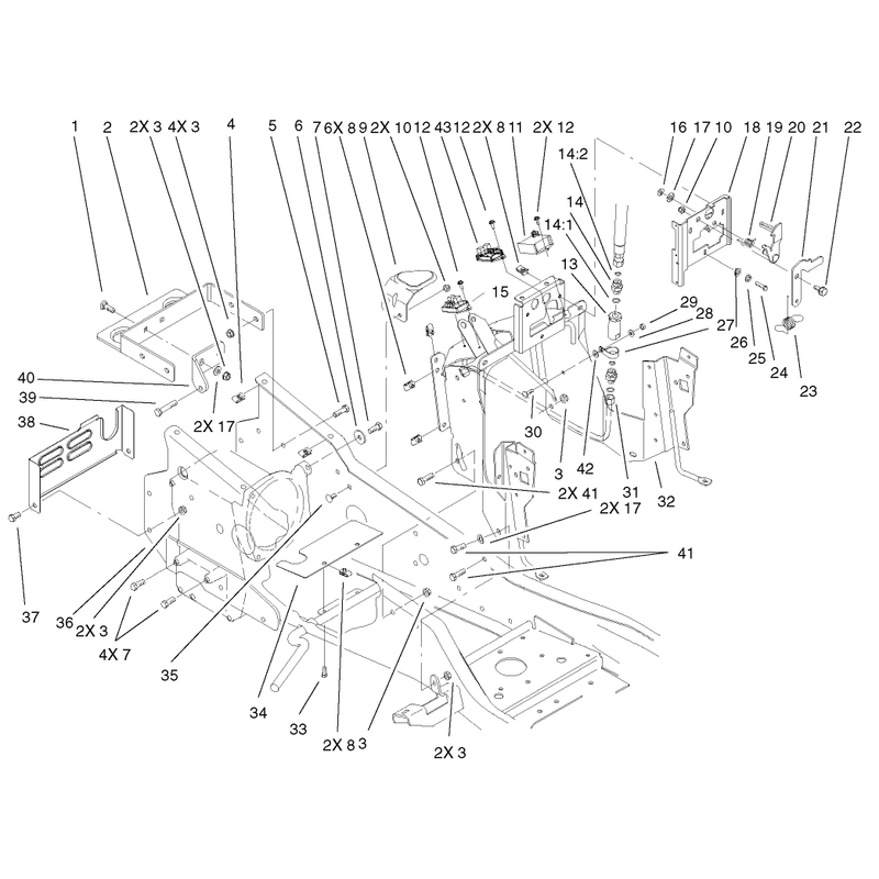 Steering Tower and Fuel Tank Supports Assembly