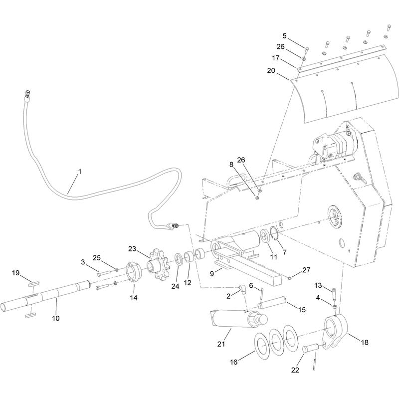 Boom Mount and Hydraulic Cylinder Assembly
