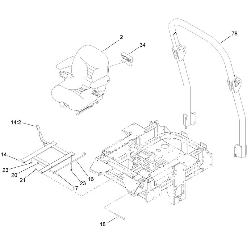 Seat and Roll Over Protection System Assembly