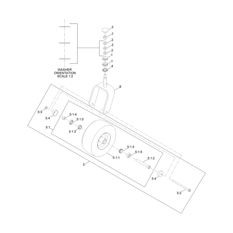 Caster Fork and Wheel Assembly No.146-7101