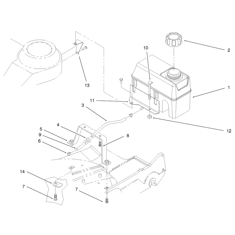 Fuel Tank and Bracket Assembly