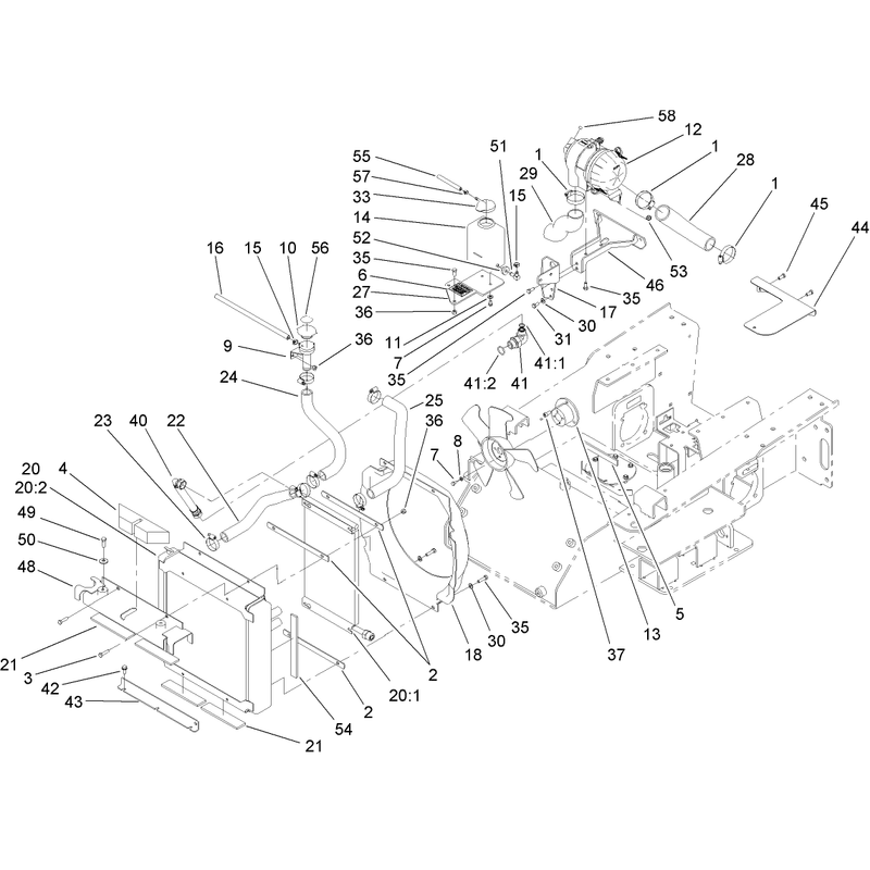 Radiator and Air Cleaner Assembly