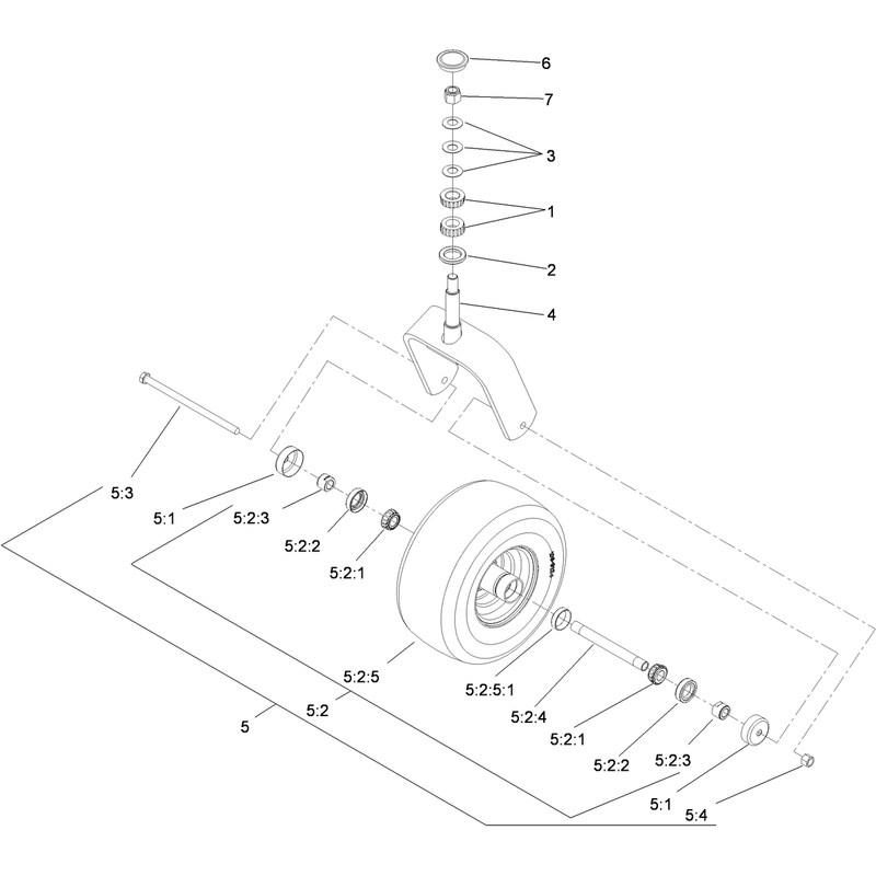 Caster Wheel and Fork Assembly