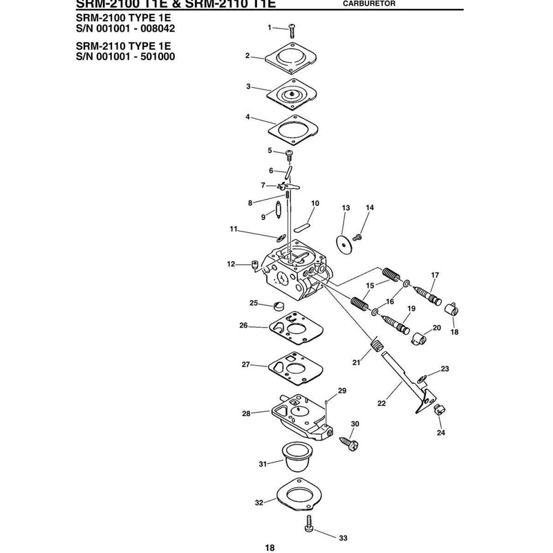T1E & Srm-2110 T1E Carburetor