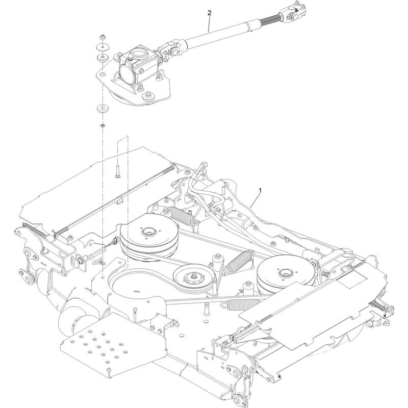Center Deck Gear Box and Driveshaft Assembly