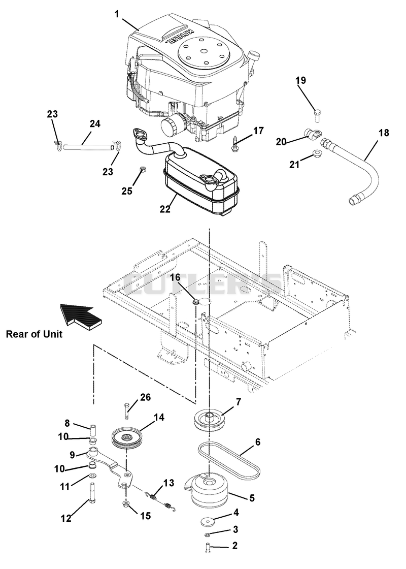 Engine, Exhaust, Belts And Idlers