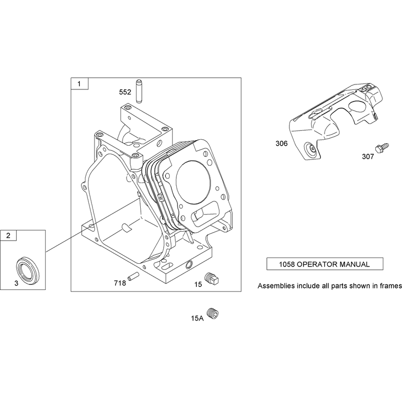 Cylinder Assembly Briggs and Stratton 126302-0210-B1