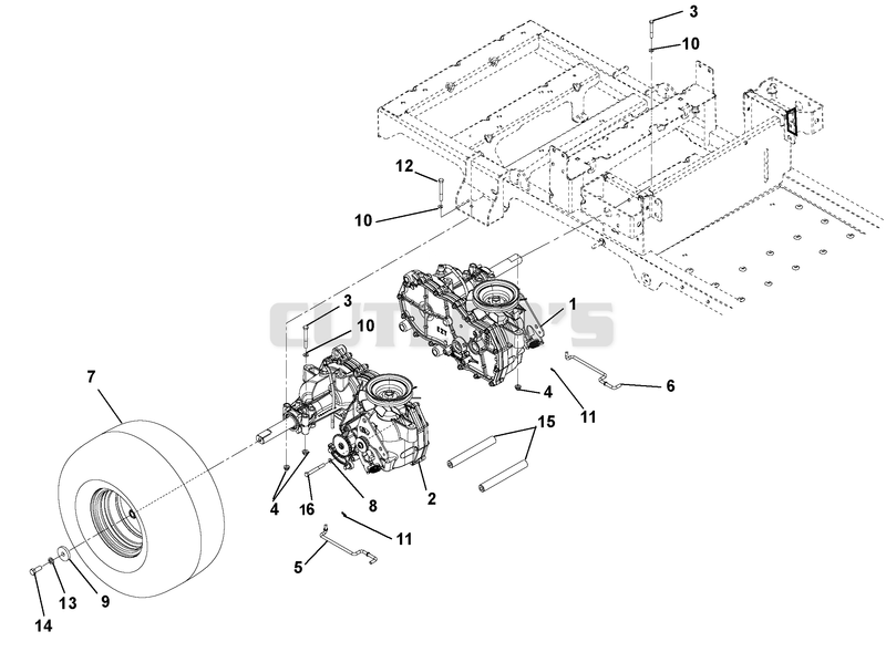 Transaxle, Dump Valves And Rear Wheels