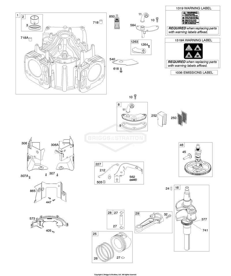 Cylinder, Crankshaft, Camshaft, Air Guides