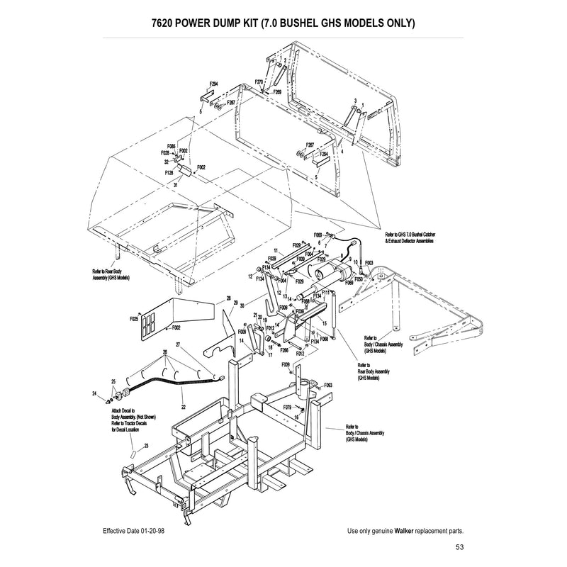 7620 POWER DUMP KIT (7.0 BUSHEL GHS MODELS ONLY)