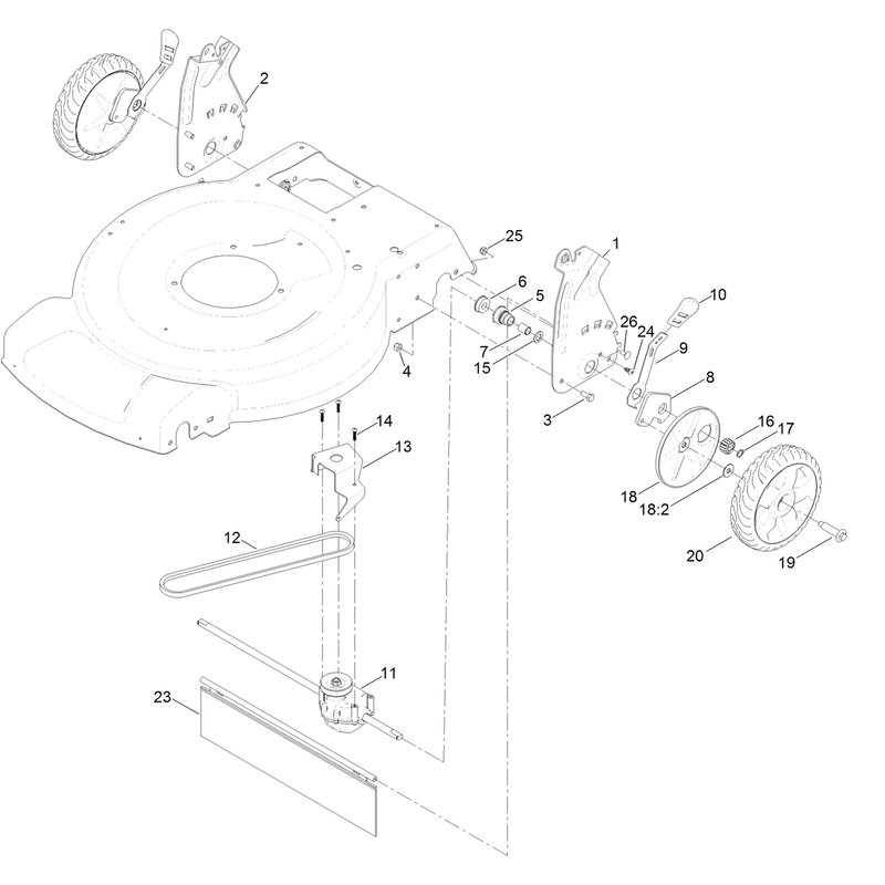 Transmission and Rear Wheel Drive Assembly