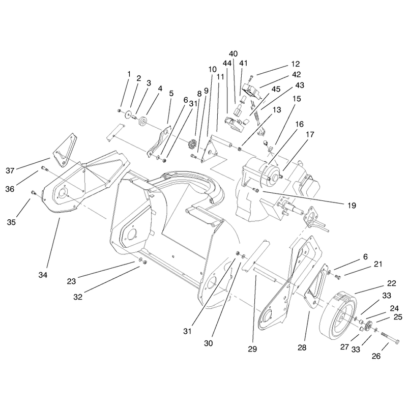 Engine, Side Plate & Wheel Assembly